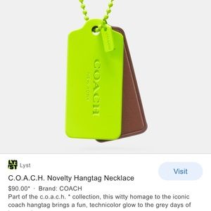Coach Novelty Hangtag Necklace